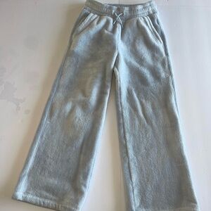 Athleta Kids Girls XS 6  Feelin Great Wide Leg Plush Fleece Pants Sky Blue